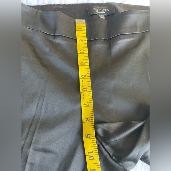 TALBOTS Satin Pants Curvy Womens Size 4 Side Zip Black 2000s Y2K Evening Glam - Picture 13 of 15